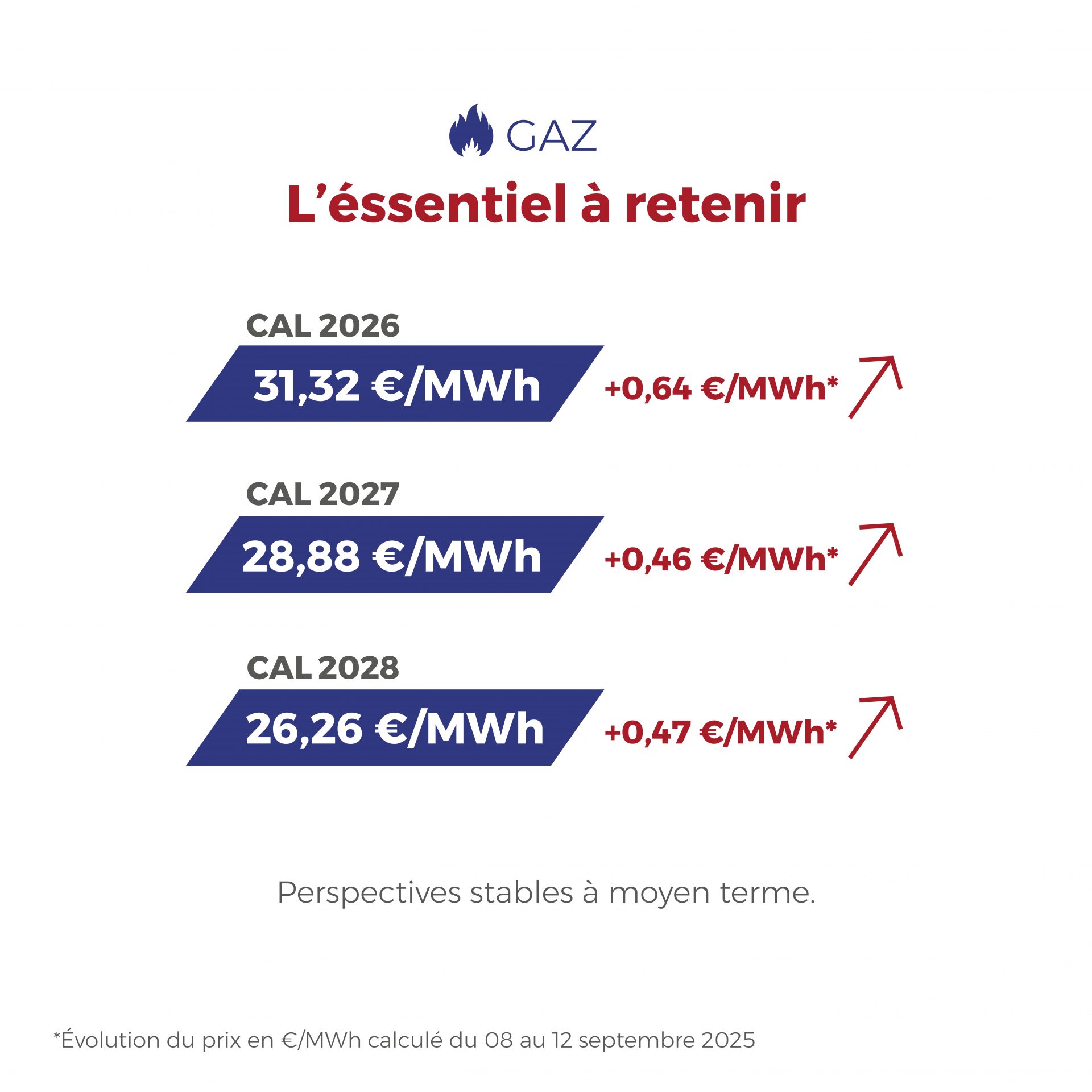 𝗙𝗟𝗔𝗦𝗛𝗣𝗢𝗜𝗡𝗧 du 08 au 12 septembre 2025 ⚡🔥 Électricité et gaz : entre prix sous tension et signaux positifs pour la fin de semaine, le marché de l’énergie évolue vite… Découvrez notre analyse complète dans notre dernier Flashpoint.