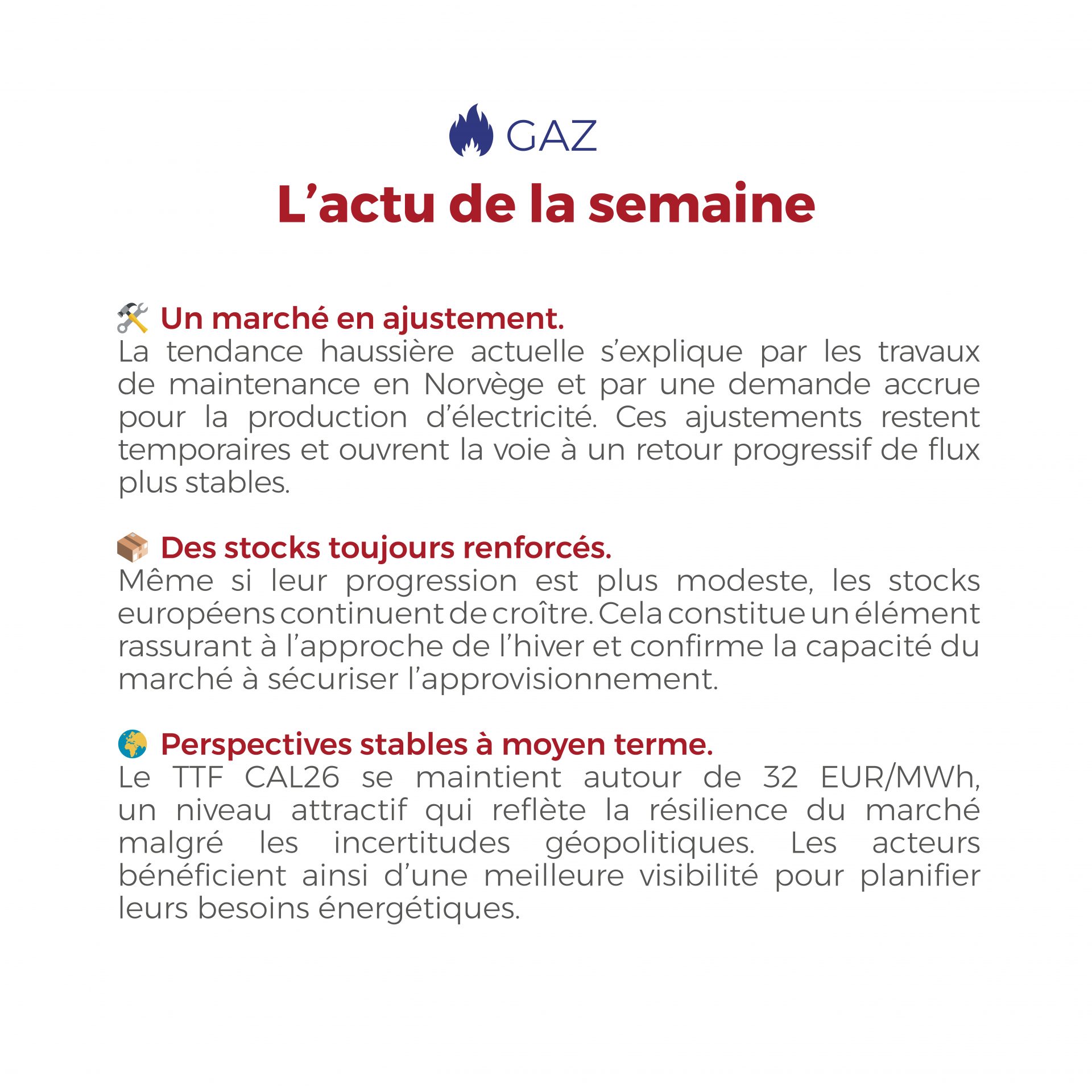 𝗙𝗟𝗔𝗦𝗛𝗣𝗢𝗜𝗡𝗧 du 08 au 12 septembre 2025 ⚡🔥 Électricité et gaz : entre prix sous tension et signaux positifs pour la fin de semaine, le marché de l’énergie évolue vite… Découvrez notre analyse complète dans notre dernier Flashpoint.