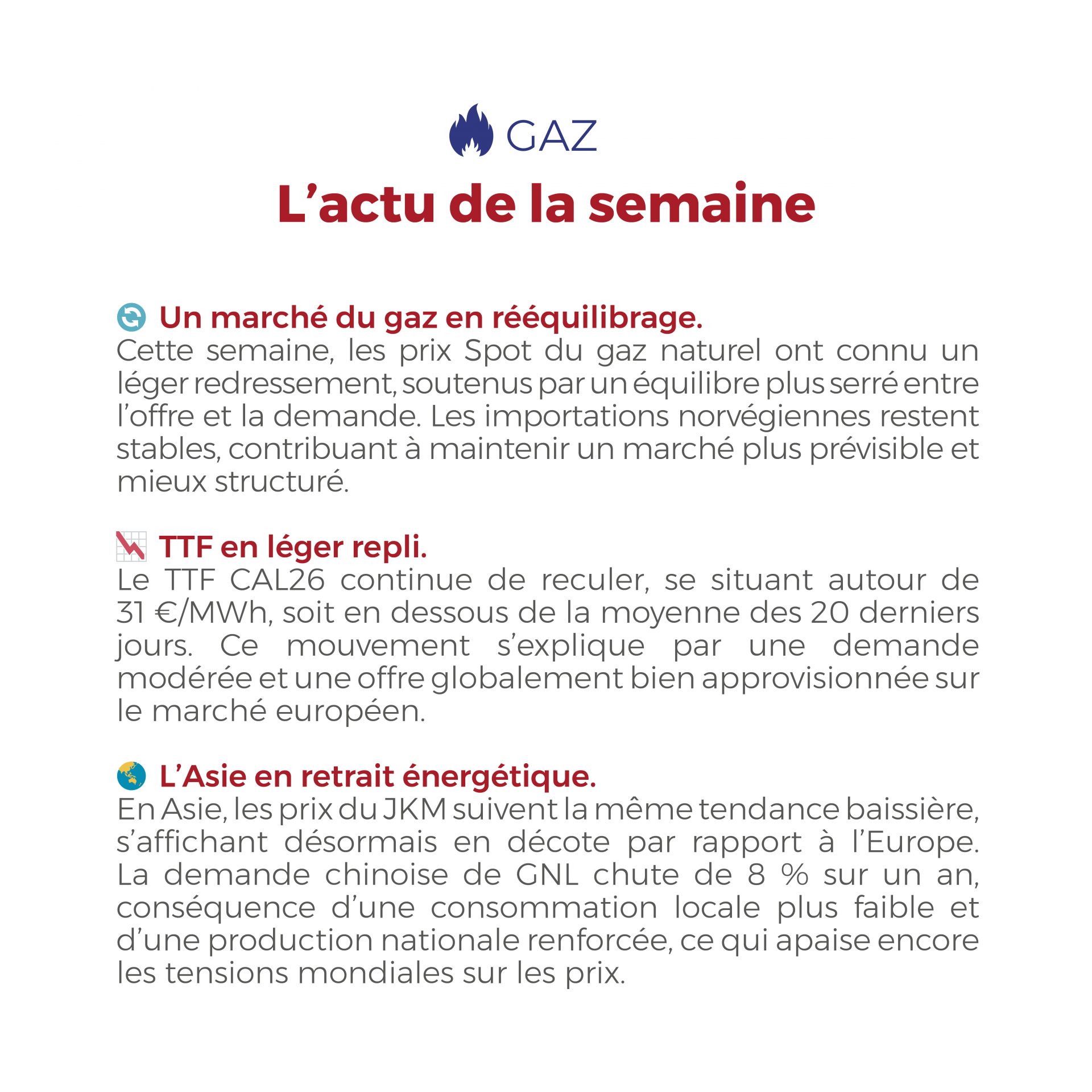 𝗙𝗟𝗔𝗦𝗛𝗣𝗢𝗜𝗡𝗧 du 13 au 17 octobre 2025 ⚡ Marchés de l’énergie : une semaine sous le signe de la stabilité