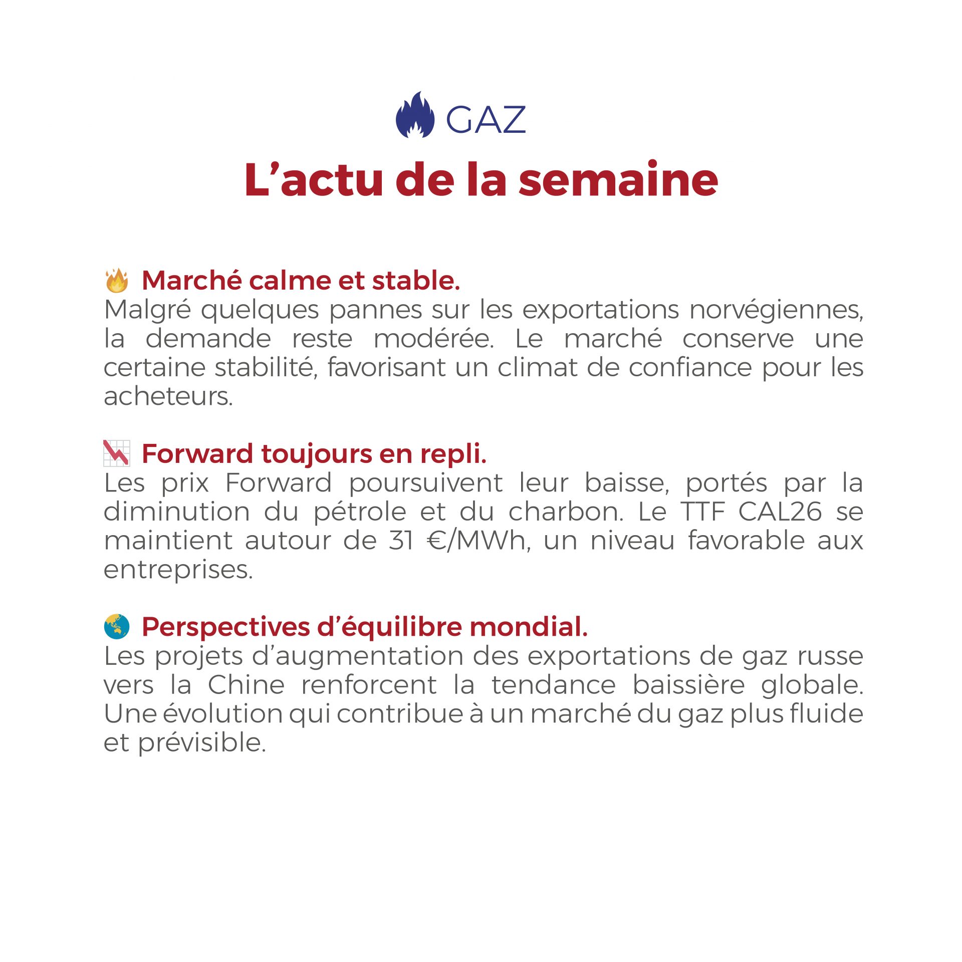 ⚡🔥 Bonne nouvelle côté énergie ! L’électricité se stabilise, le gaz recule : un contexte favorable qui ouvre la voie à de nouvelles opportunités d’économies. 🚀