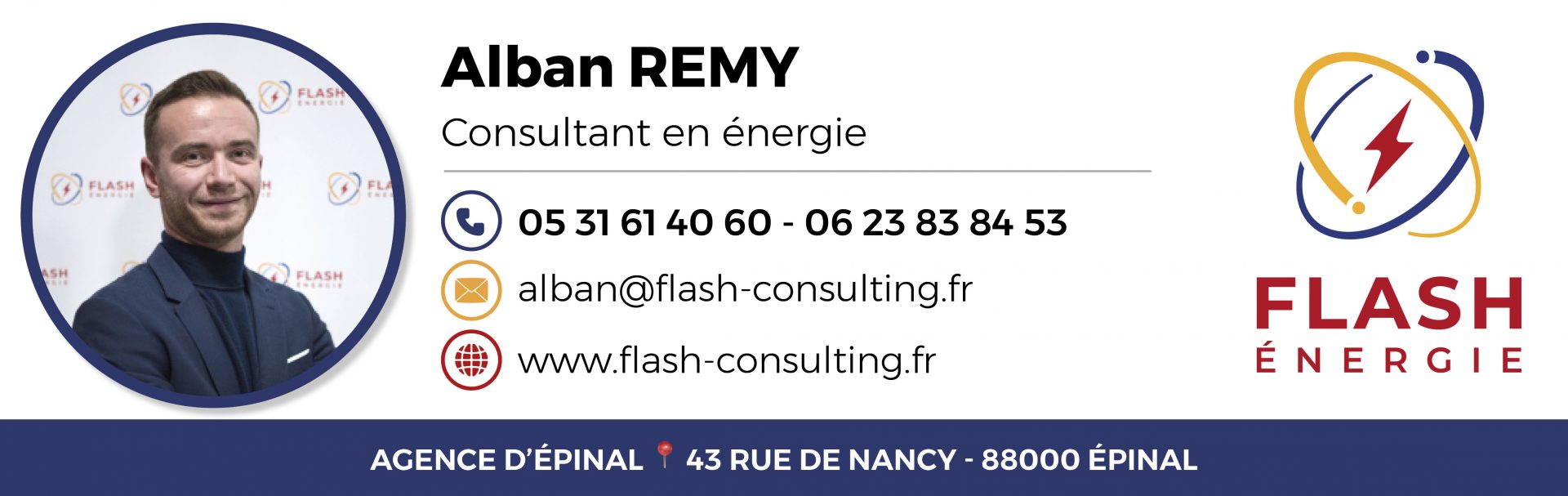 Alban Rémy, consultant Flash Énergie à Épinal, accompagne les particuliers, les PME et les industriels dans l’optimisation de leurs factures d’électricité et de gaz