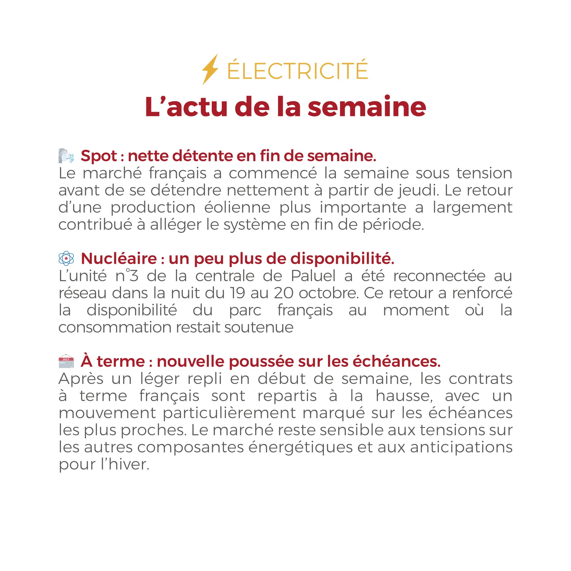 ⚡🔥 Retour sur une semaine marquée par de nouveaux mouvements sur les marchés de l’électricité et du gaz. Retrouvez les principaux faits à retenir dans notre nouveau FLASHPOINT. 👇